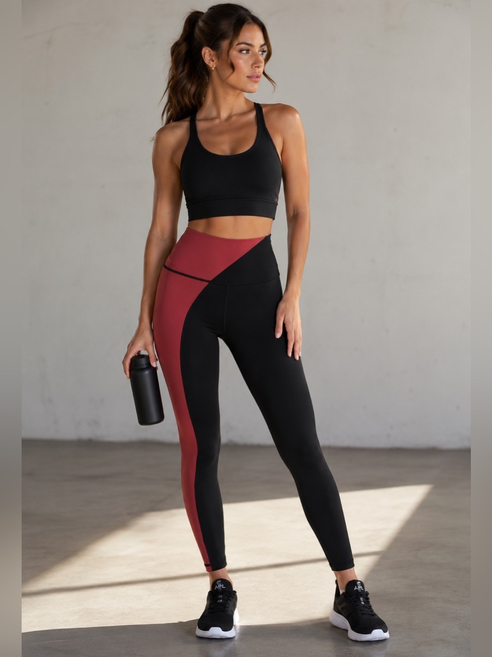 Spiritual Gangster High Waisted 7/8 Leggings Rosewood/Black
